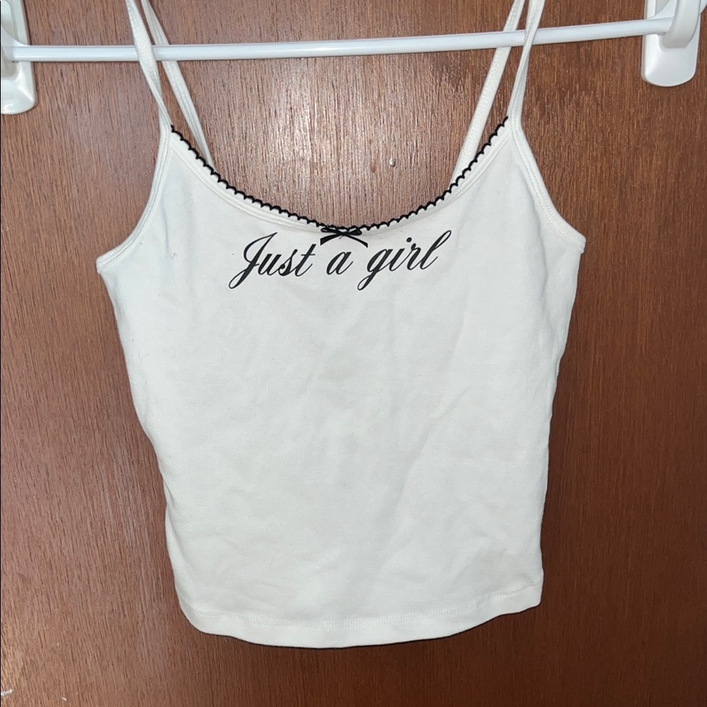 Just a Girl White Camisole Top
